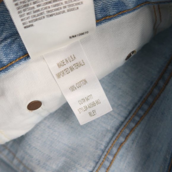 Agolde Riley High Rise Straight Leg Crop Jeans in Shatter Size 29 - Picture 9 of 12